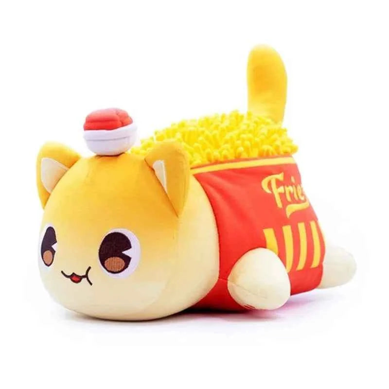 25CM Meows Aphmau Plush Doll Coke French Fries Burgers Bread Sandes Food Cat Plushie Sleeping Pillow Children's Christmas Gifts