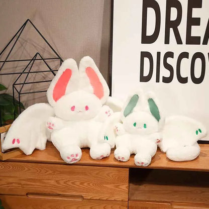 25-55cm Lovely Bat Plush Toy Lovely Flying Bat Rabbit Plushie  Long Tail Pink & Black Bat Rabbit Stuffed Dolls Birthday Gifts