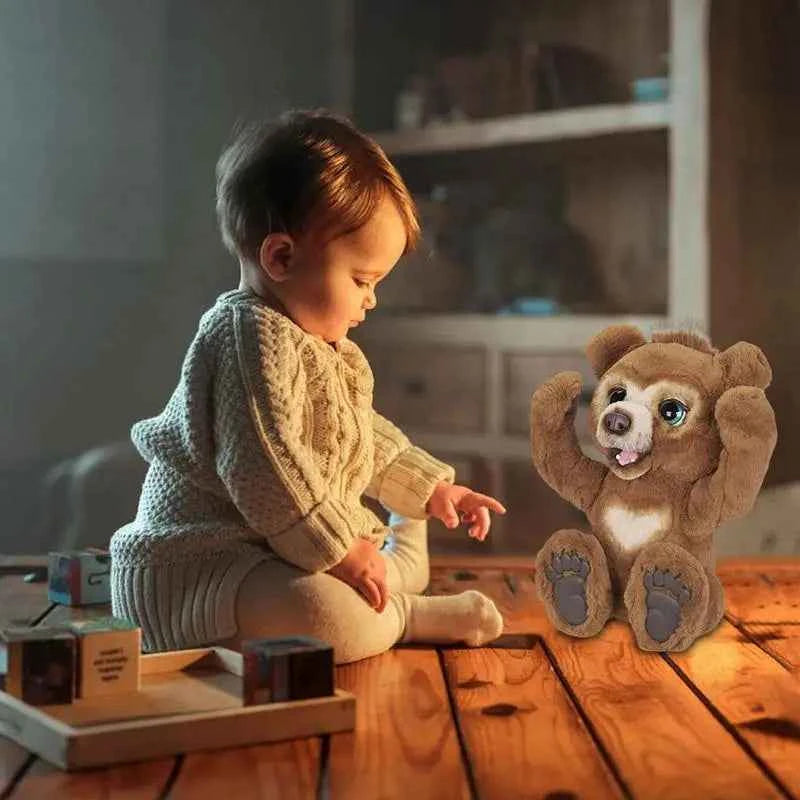 Soft Curious Bear Animals Doll Kids Toy Cute Bear With Sound Stuffed Christmas Gift Kawaii Electric Toys Learning Toys Kids Toys