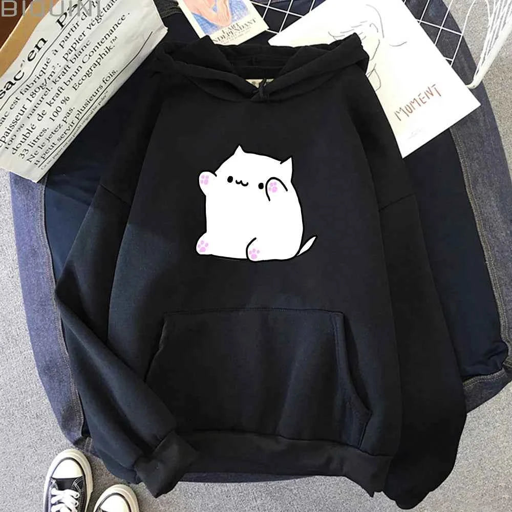 Bongo Cat Hoodies for Women Kawaii Graphic Sweatshirts Men Clothing Female Casual Y2k Clothes Long Sleeve Pullover Streetwear
