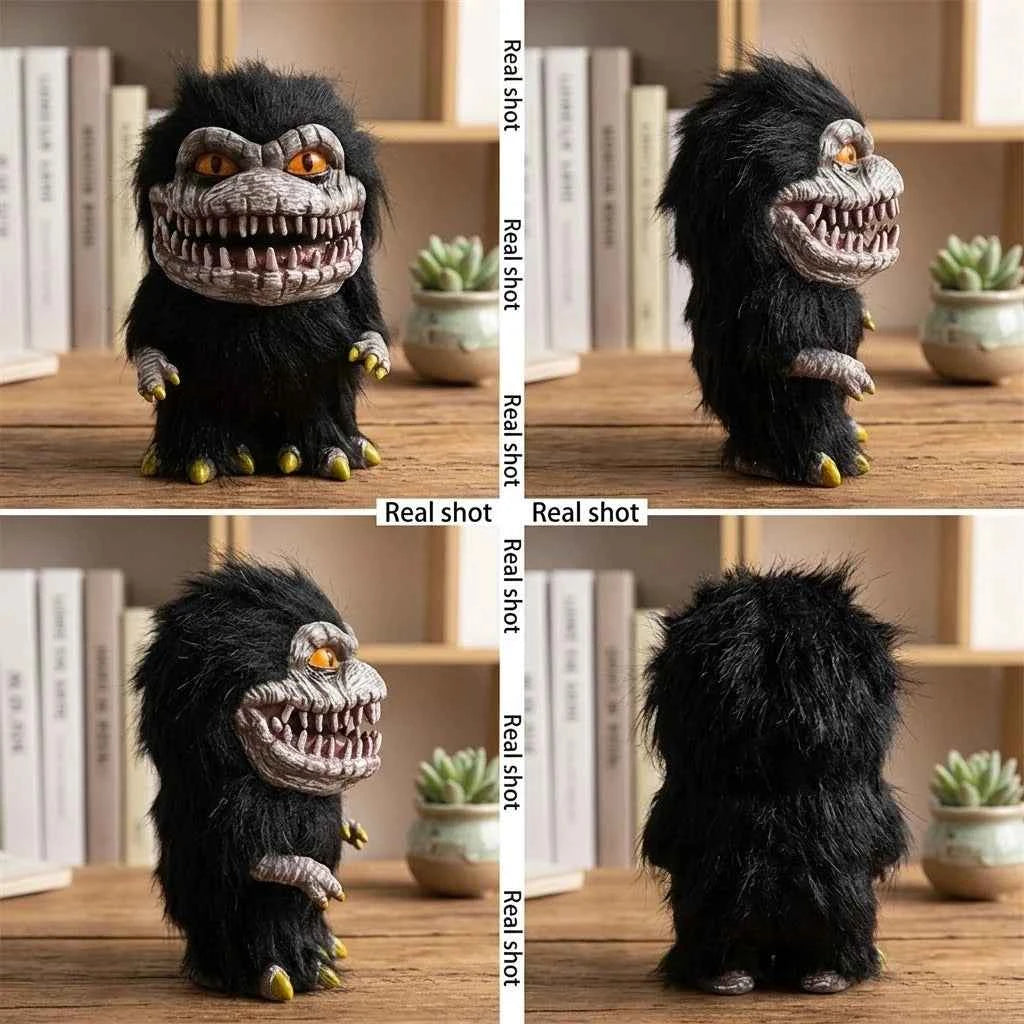 Soft Black Fur Horror Monster Doll Detailed Scary Face With Yellow Claws Perfect For Halloween Party Decor Or Critters Fans