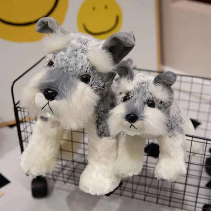 Cute Schnauzer Plush Toy – Soft Stuffed Dog Doll in Multiple Sizes