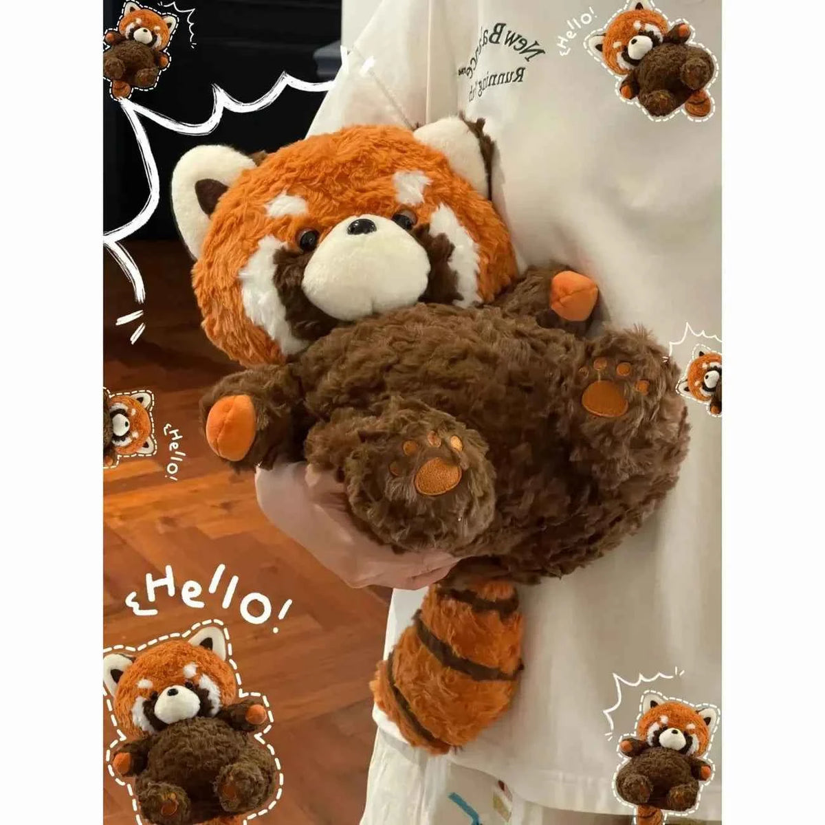 Kawaii Raccoon Plush Doll - Soft Fluffy Stuffed Forest Animal Cuddle Toy and Gift, 2 Sizes