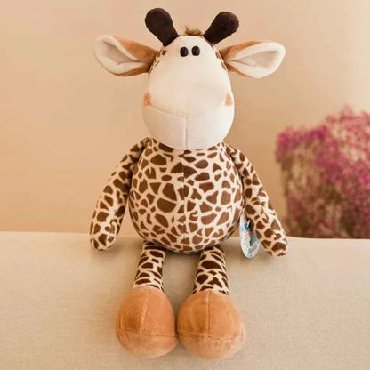 25cm Stuffed Lifelike Lion Tiger Elephant Monkey Leopard Giraffe Raccoon Doll Simulation Forest Animals Plush Toys for Kids Gift