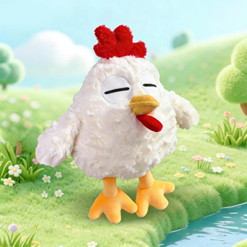 15cm Silly Chicken Plush Toys Cute Farmyard Animal White