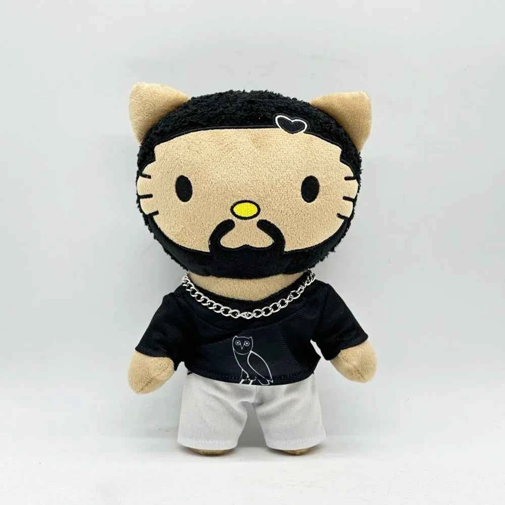New 24cm Hello Kitty Drake Plush Doll with Black Casual Suit Plush Doll Figure Stuffed Toys Cute Boys Girls Birthday Gift