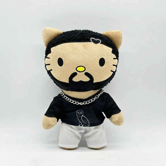 New 24cm Hello Kitty Drake Plush Doll with Black Casual Suit Plush Doll Figure Stuffed Toys Cute Boys Girls Birthday Gift