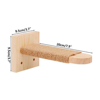 Wooden Cat Wall Steps Climbing Kitten Ladder Sisal Rope Pet 1 piece