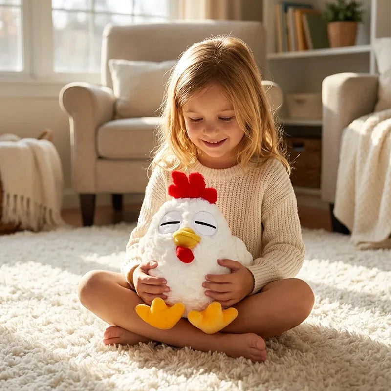 15cm Silly Chicken Plush Toys Cute Farmyard Animal White