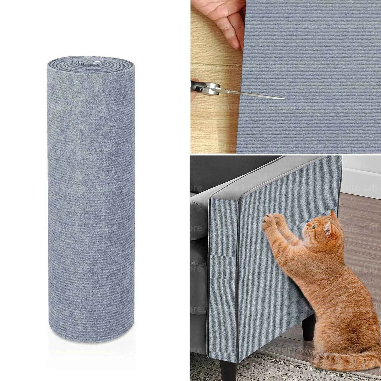 40x300cm Cat Scratcher Sofa Protector Cats Scratcher Pad Light Grey