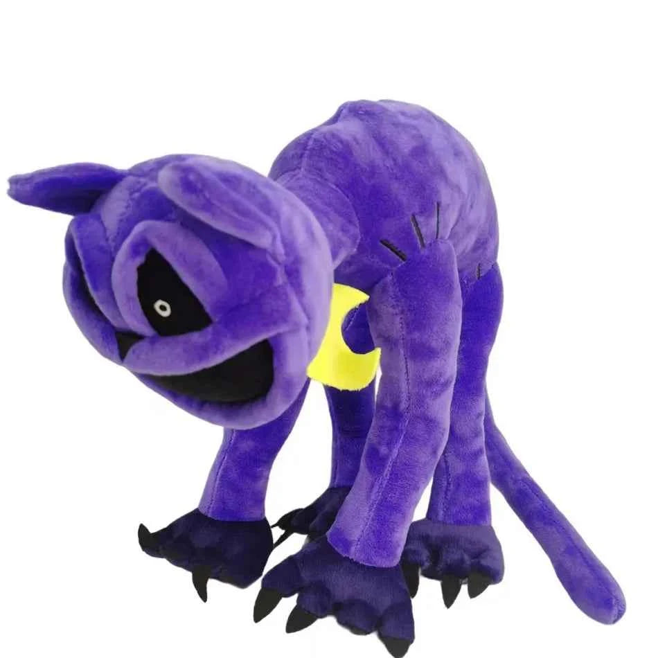 ///30CM Smiling Little Animal Plush Toys Purple Cat Soft Stuffed Plushie Miss Delight Doll Decoration Birthday Present Gifts