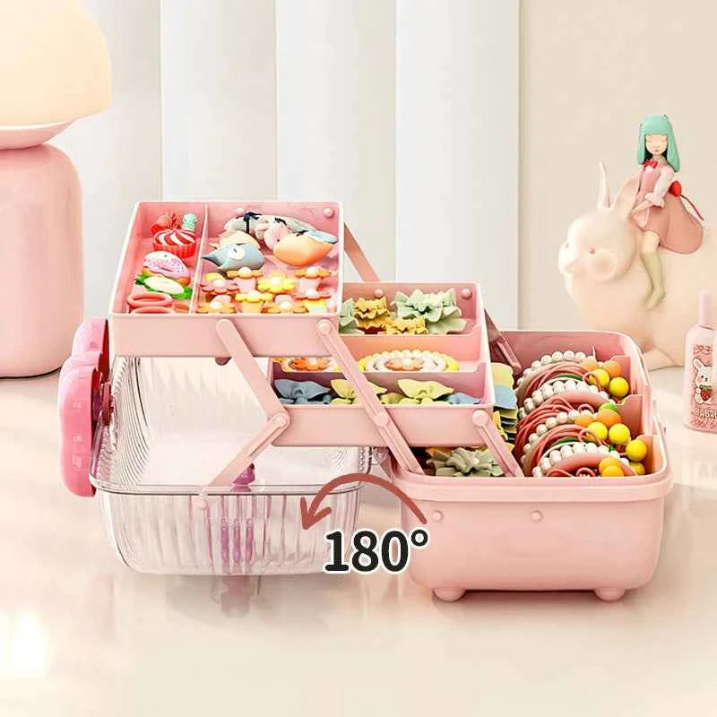 Multi-layer Hairpin Organizer Cute Girl Jewelry Case Head