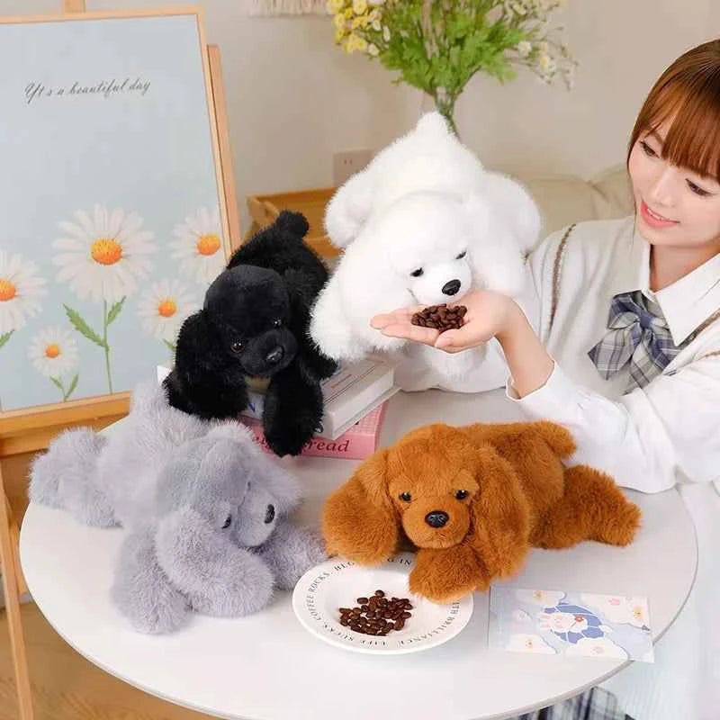 30cm Kawaii Black Puppy Plush Toy Cute Lying Dog Soft Stuffed Doll Pillow Lovely Birthday Gift for Ages