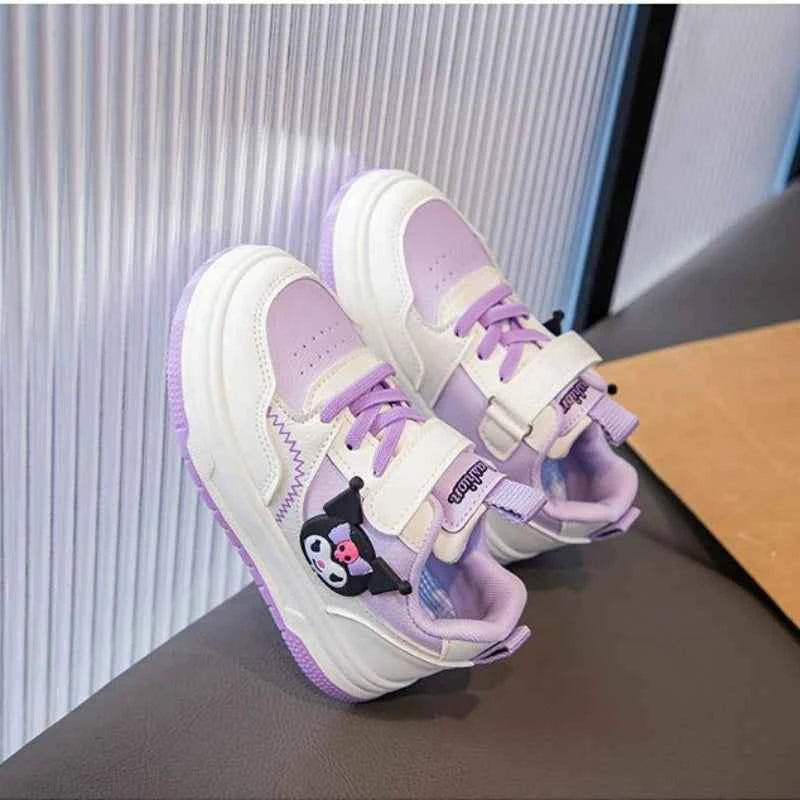 Kids'Casual Shoes Sneakers Cartoon PU Leather Spring Autumn Sports Shoes For Children Anti-slip Pink Pruple Shoes Size 22-36