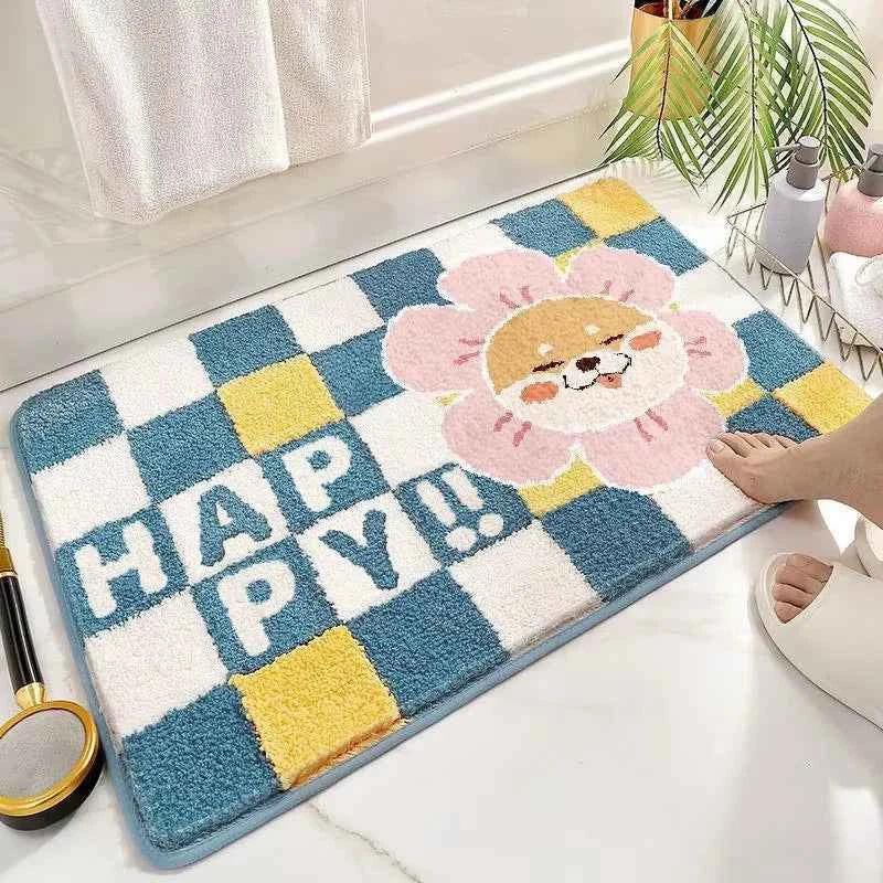 Cute Rabbit Carpet Bathtub Carpet Non-Slip Absorbent Mat To FYR3