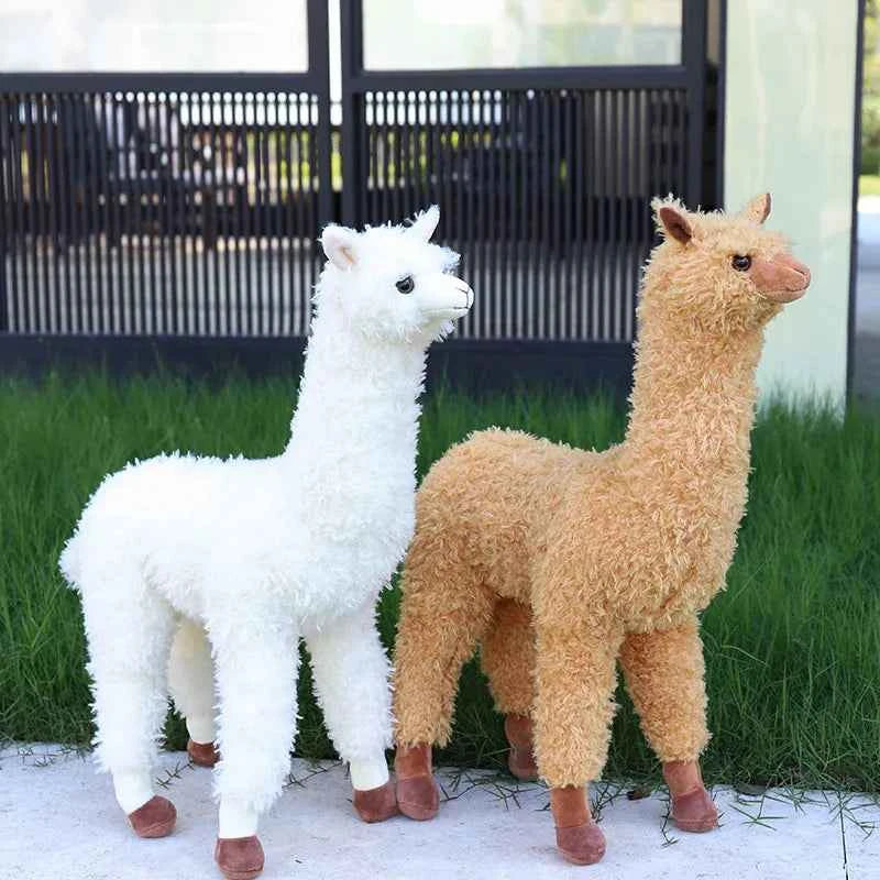 Realistic Standing Alpaca Plush Stuffed Animal – Soft Llama Toy for Kids & Adults