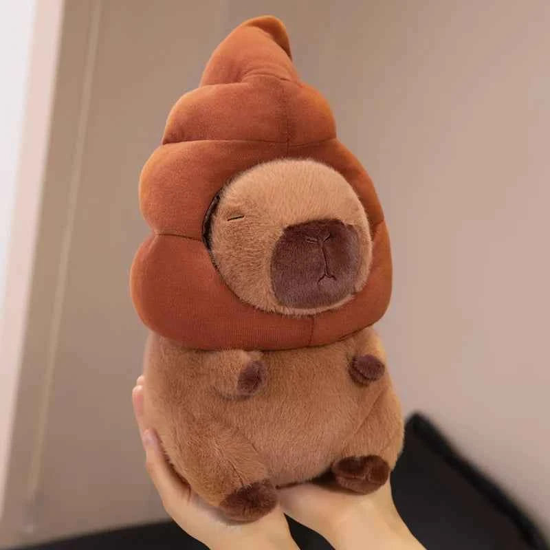 Capybara Plush Toy with Funny Hat – Cute Stuffed Animal