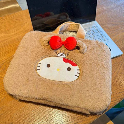 Hello Kitty Plush Laptop Bag with Handle - Protective Case for Notebook Computer (13-16 inches)