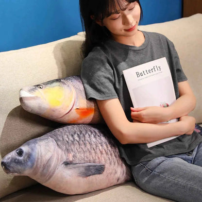 Realistic Carp Plush Pillow – Kawaii Fish Stuffed Animal Cushion