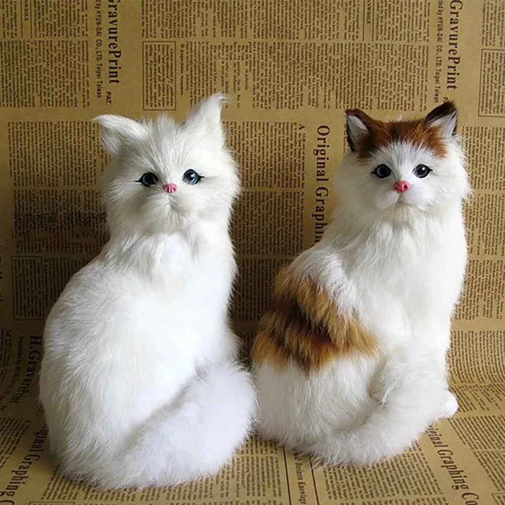 Simulation Sleeping Cat Ornament – Realistic Faux Fur Cat Decoration