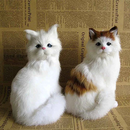 Simulation Sleeping Cat Ornament – Realistic Faux Fur Cat Decoration