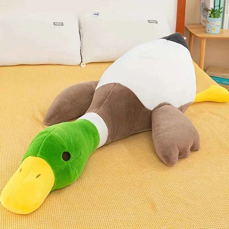 Duck Plush Toys Fluffy Sleep Pillow Cute Animal Stuffed Mat green 65cm