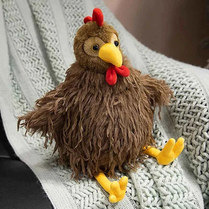 Fluffy Chicken Plush Toys Cute Farmyard Animal White Wet chick brown 30cm (11.8")