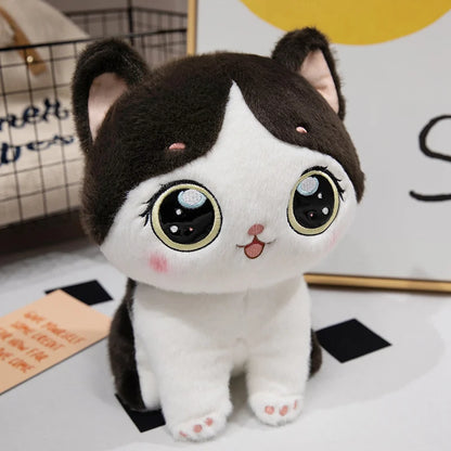 Cuddly Cat Plush Toy – Soft Healing Kitten Stuffed Animal Black