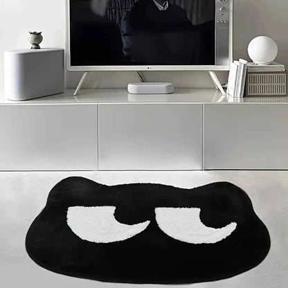 Minimalist Black Cat Carpet Soft Absorbent Non-Slip Doormat