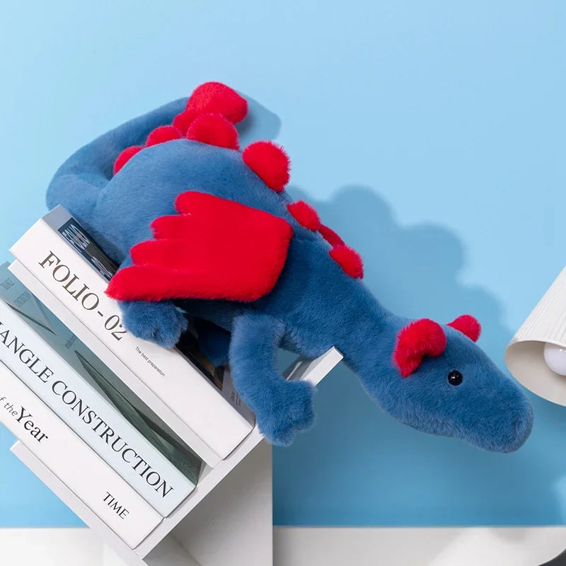 Colorful Little Flying Dragon Plush Toy – Soft Dragon Stuffed Animal Blue 23.6" (60cm)