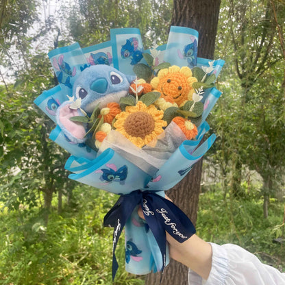 Super Soft Anime Stitch Plush Bouquet (11.0-13.8 in) - Stuffed Doll Gift