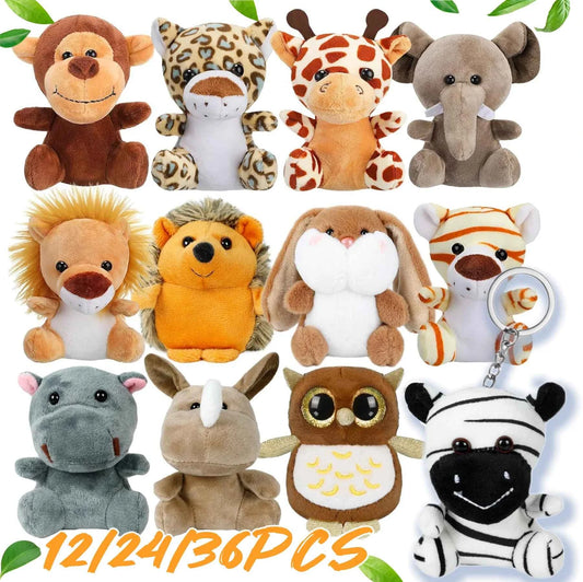 Mini Safari Plush Toy Set – Jungle Stuffed Animals Party Favor Pack