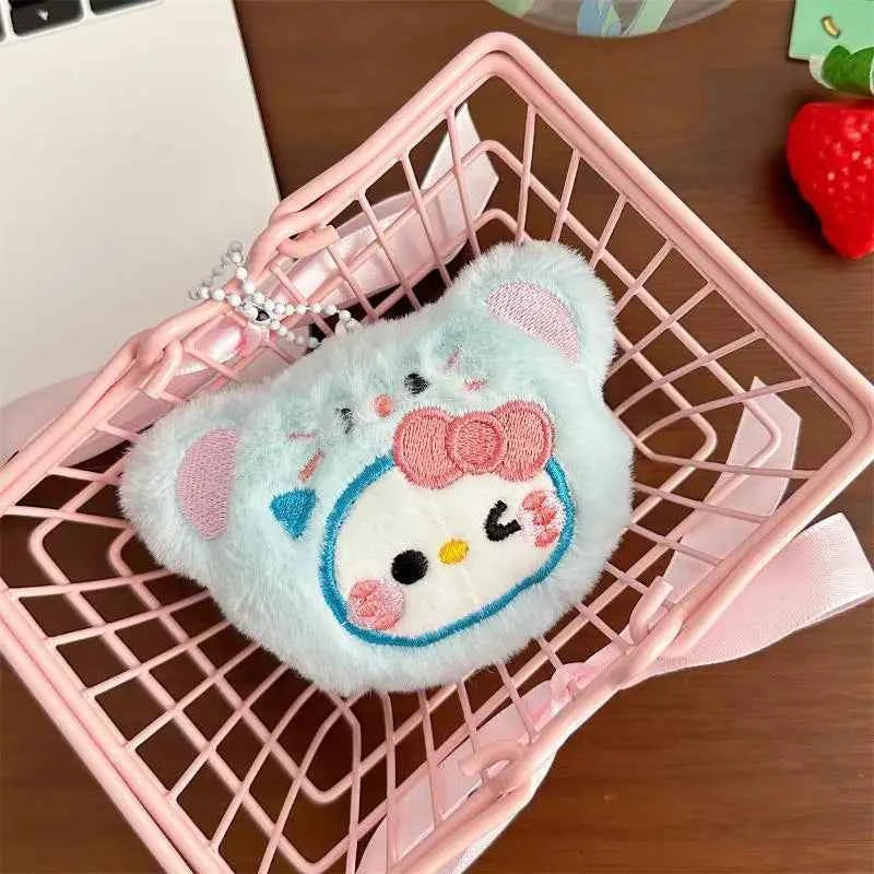 Creative Kawaii Anime Sanrio Hello Kitty Plush Keychain Cute Backpack Pendant Decoration Accessories Soft Stuffed Doll Toy Gifts