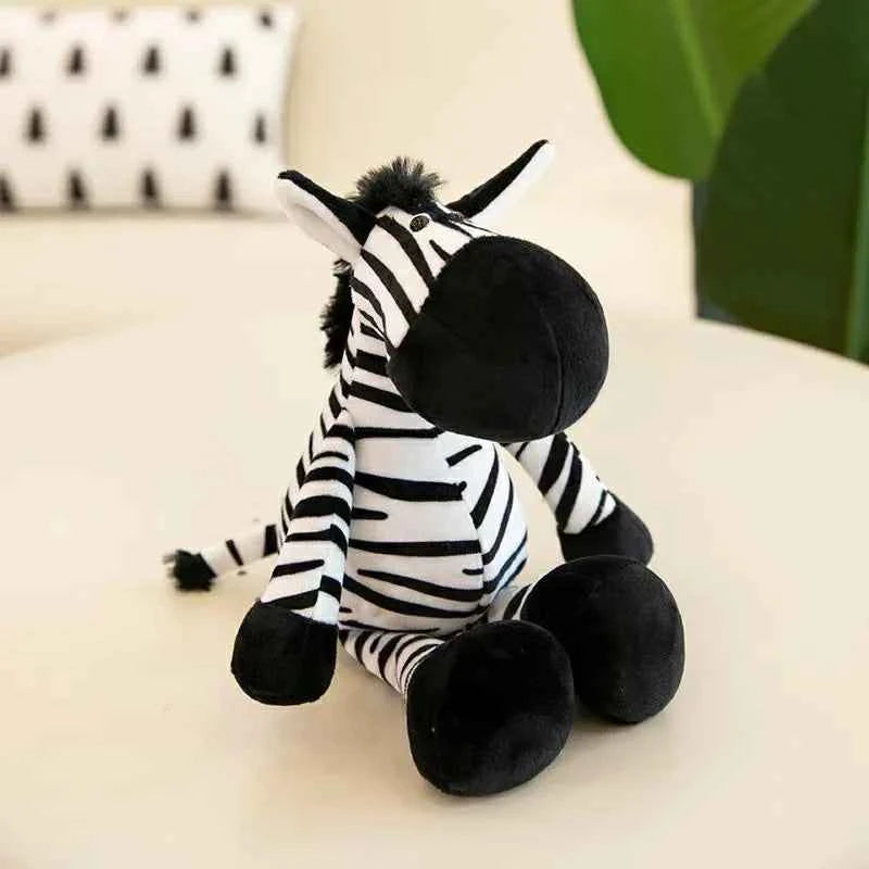 25cm Stuffed Lifelike Lion Tiger Elephant Monkey Leopard Giraffe Raccoon Doll Simulation Forest Animals Plush Toys for Kids Gift