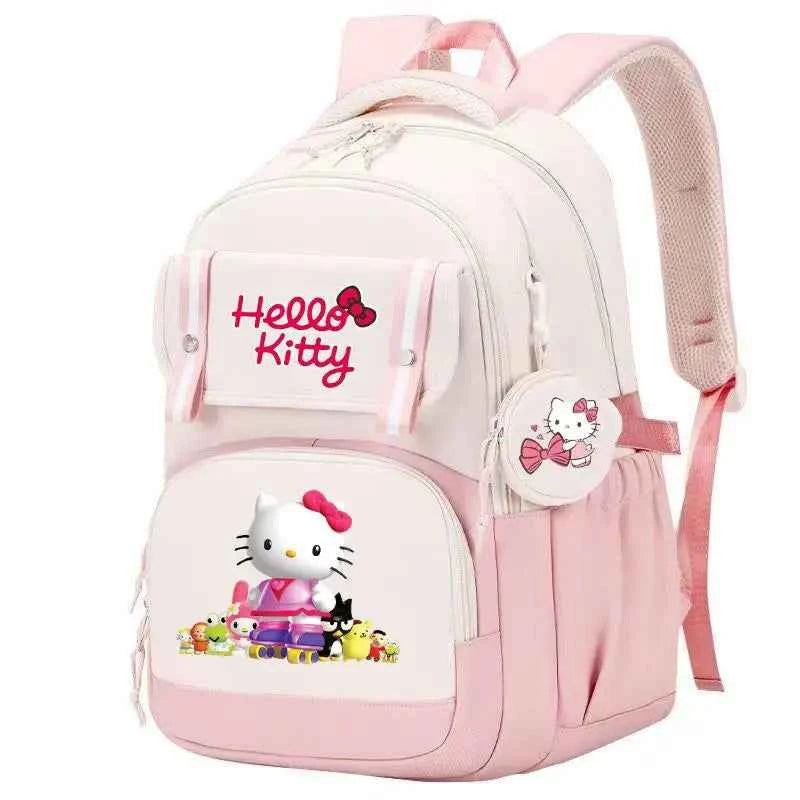 Hello Kitty Large Capacity Backpack Cartoon Daypack Travel Commute Knapsack School bag for Kids Girls Mochila With Coin Purse