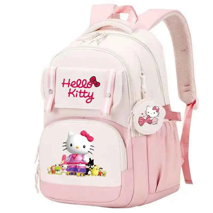 Hello Kitty Large Capacity Backpack Cartoon Daypack Travel Commute Knapsack School bag for Kids Girls Mochila With Coin Purse