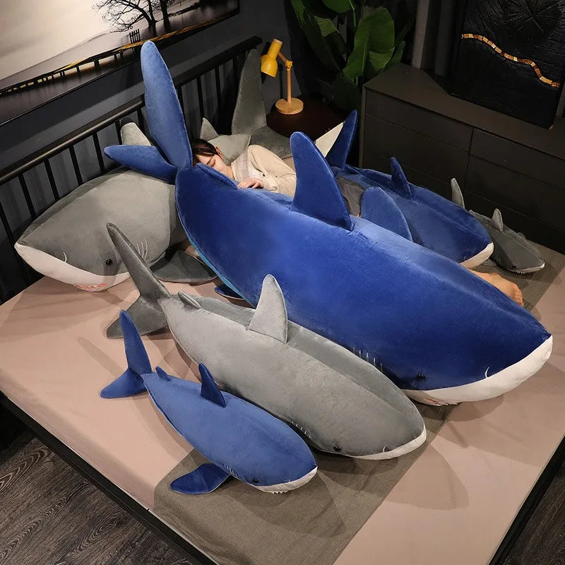 Giant Shark Plush Pillow – Long Sea Animal Stuffed Cushion