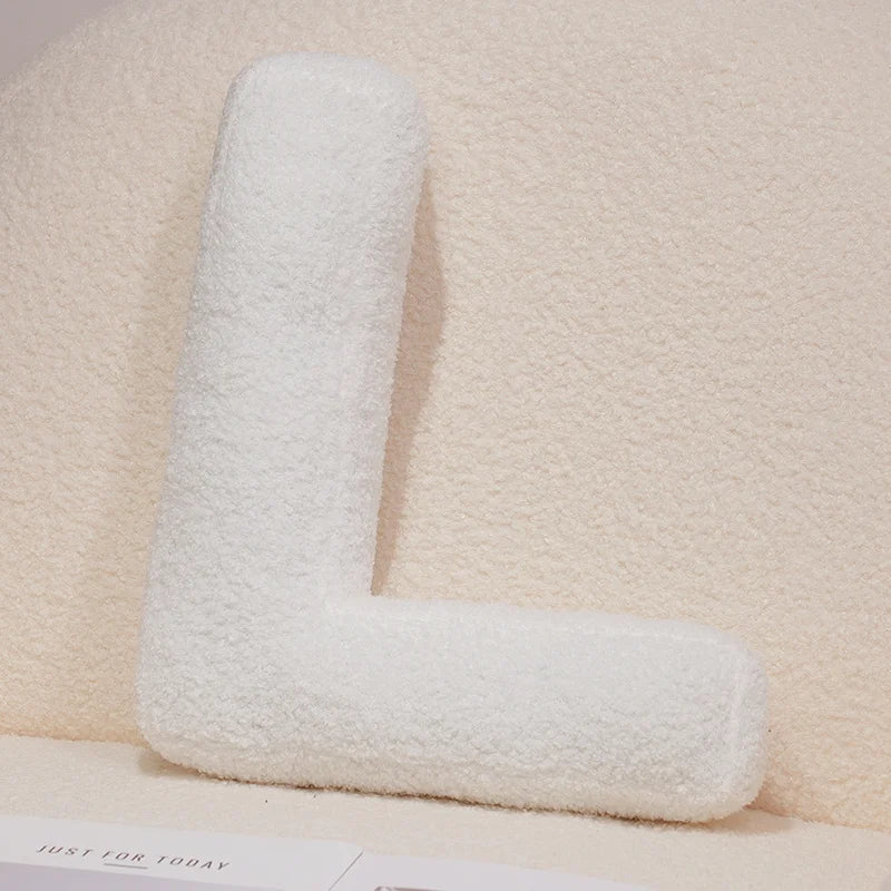 Kawaii English Letter Plush Pillow – Soft Stuffed Alphabet Sofa Cushion & Kids Learning Toy (A–Z + Heart) L