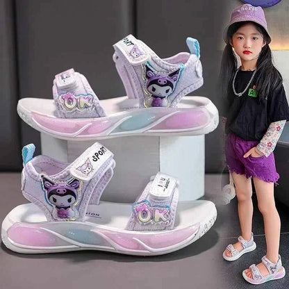 Kuromi Cartoon Soft Sole Casual Slippers - Girls Beach Sandals Princess Shoes