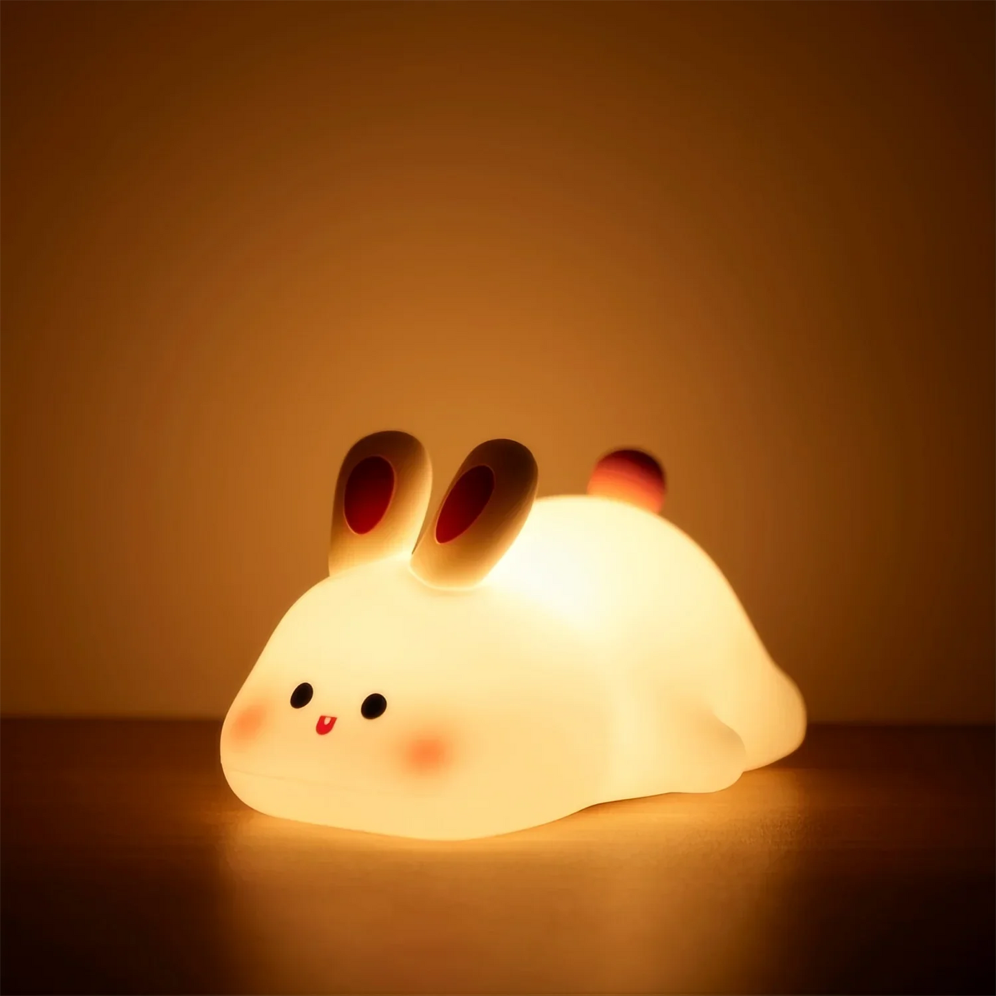 Kawaii Animal LED Night Light (3.9 in) - Dimmable Silicone Table Lamp Rechargeable