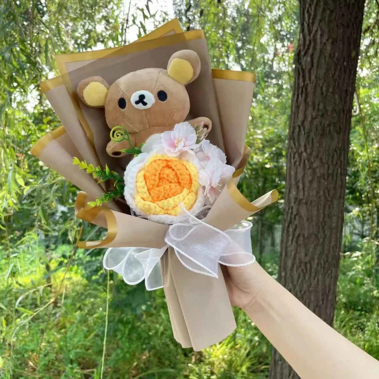 New Anime Rilakkuma Plush Doll Bouquet (12.6-13.8 in) - Stuffed Animals Gift