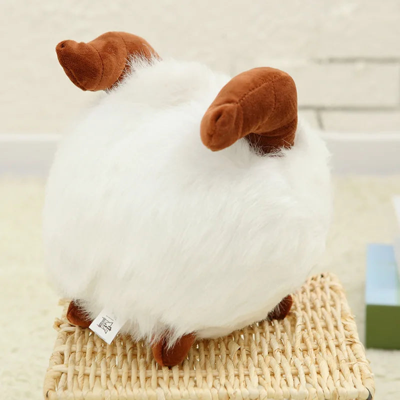 Kawaii Fluffy White Puff Creature Plush Doll - Soft Stuffed Snow Puff Fantasy Animal Toy and Gift, 25cm