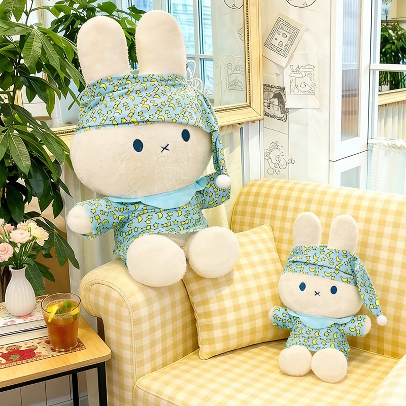 Kawaii Pajamas White Bunny Plush Toy – Soft Stuffed Rabbit Sleeping Pillow Cuddle Doll (40–80cm)