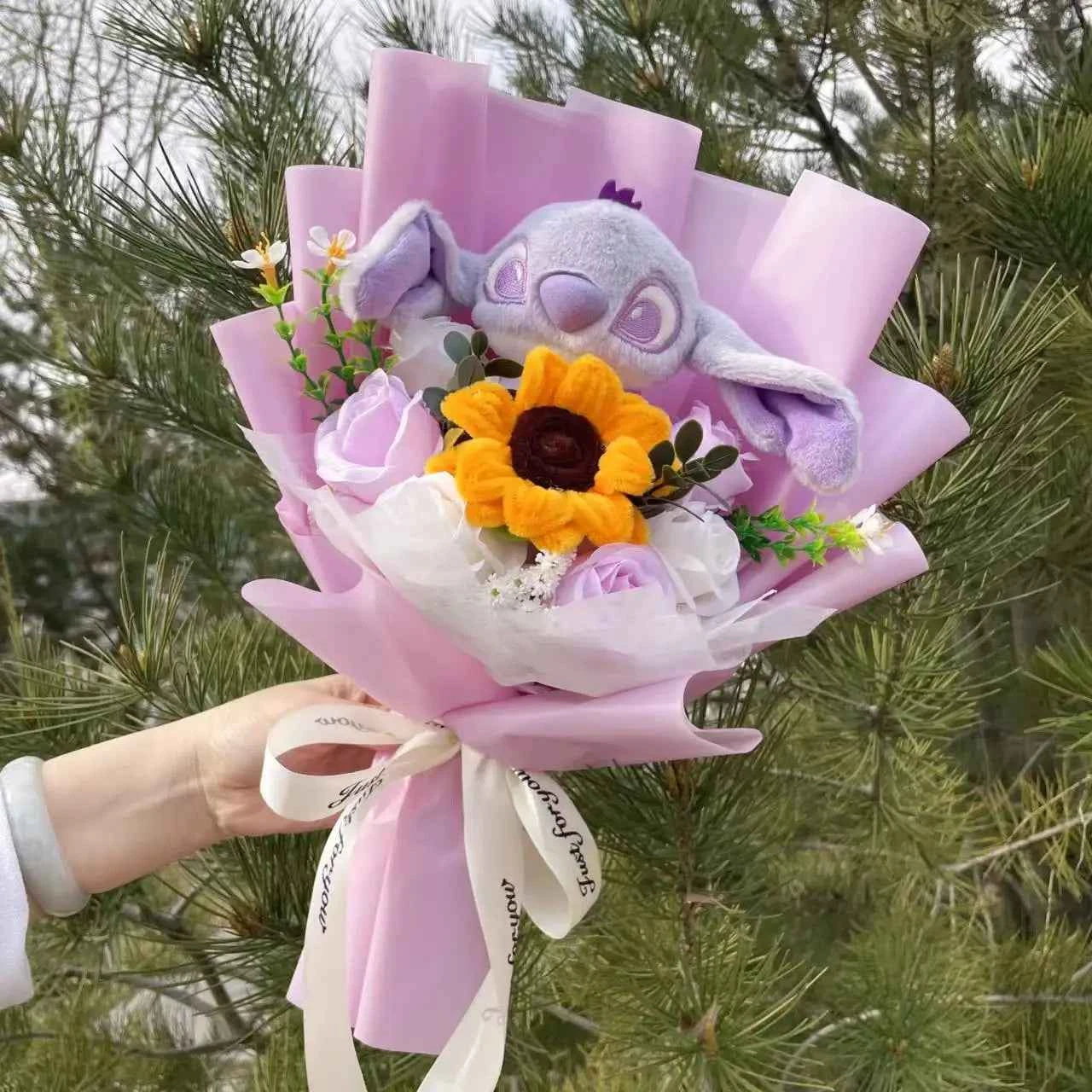 Super Soft Anime Stitch Plush Bouquet (11.0-13.8 in) - Stuffed Doll Gift