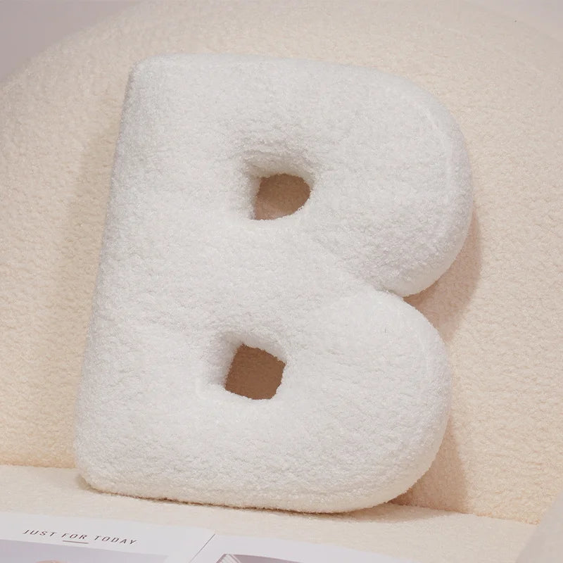 Kawaii English Letter Plush Pillow – Soft Stuffed Alphabet Sofa Cushion & Kids Learning Toy (A–Z + Heart) B