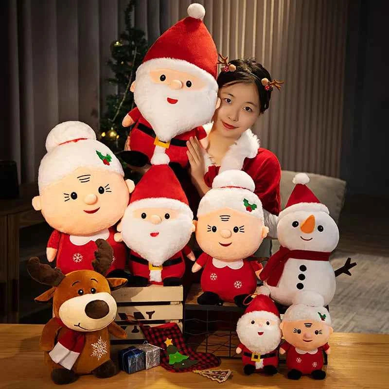Cute Christmas Plush Dolls (Up to 19.7 in) - Stuffed Santa, Snowman & Elk Toy Gift