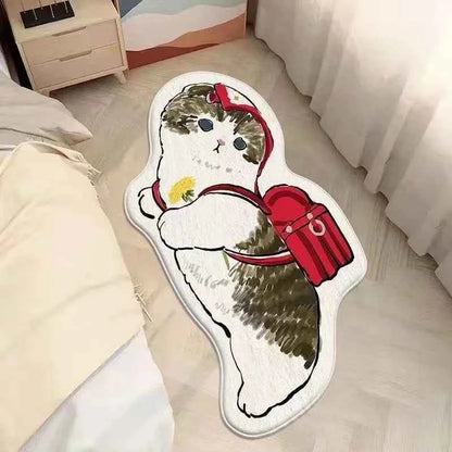 Cartoon Cat Carpet Plush Warm Bedside Blanket Cute Girlish JFYR lint-free 3