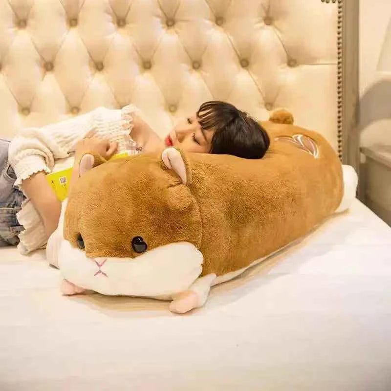 Giant Winter Hamster Plush Toy – Cute Hand Warmer Stuffed Animal Body Pillow