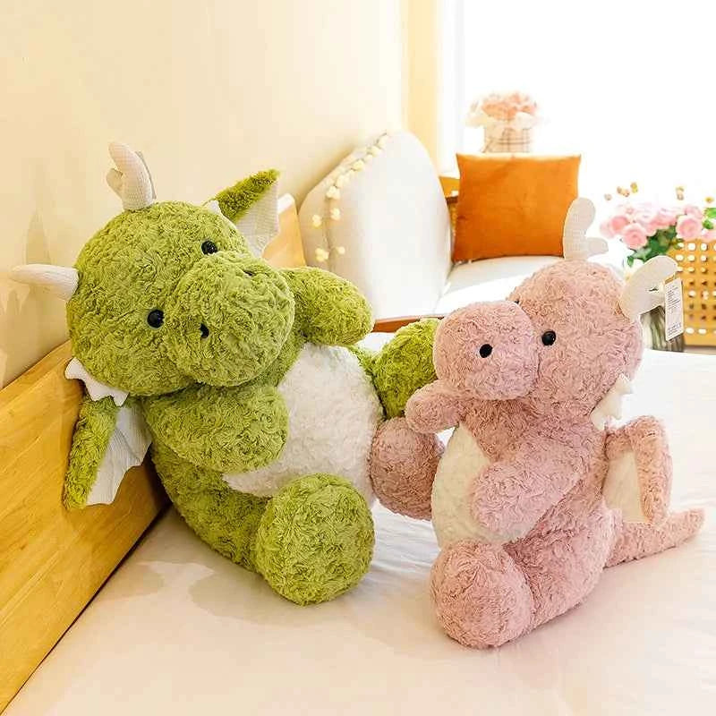Green Little Flying Dragon Plush Toy – Soft Stuffed Dragon Pillow
