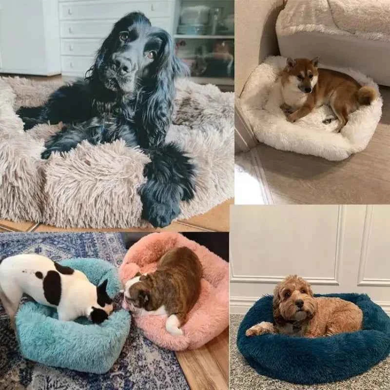 Rectangle Plush Dog Bed Winter Warm Mat Small Medium Big